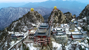 洛阳栾川老君山雪景4K航拍20秒视频