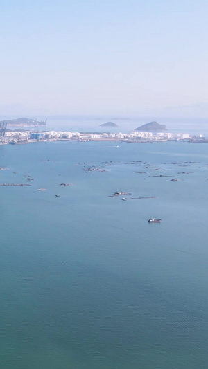 航拍城市风光蓝色海洋自然旅游海景素材旅游素材89秒视频