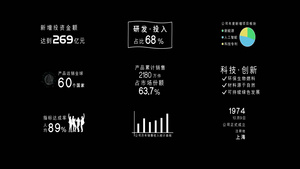 简洁时尚数据字幕条展示33秒视频