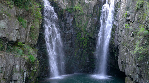 奉化溪口三隐潭瀑布三处瀑布实拍含声音4K102秒视频