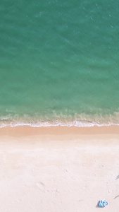 航拍自然风光海边度假沙滩上休闲疗养的人群海景素材视频