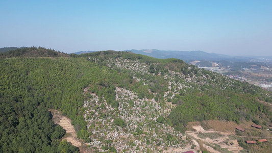 清明节扫墓墓地陵园航拍 视频