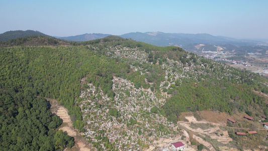 清明节扫墓墓地陵园航拍 视频