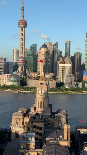 外滩眺望上海东方明珠大城市14秒视频