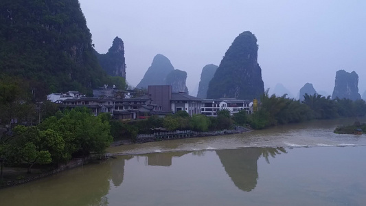 桂林山水桂林风景航拍桂林景色桂林山水云雾缭绕桂林雨天航拍视频