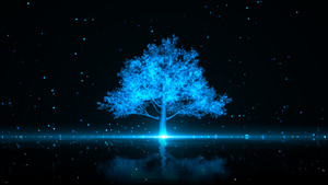 蓝色科技粒子树35秒视频