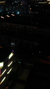 江南水乡博物馆航拍夜景杭州城市风貌视频