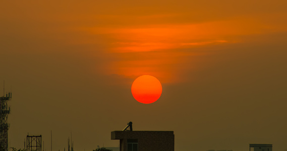 夕阳西下太阳特写4K延时视频视频