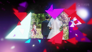 色彩丰富婚礼婚庆动感科技相片展示prcc2018模板60秒视频