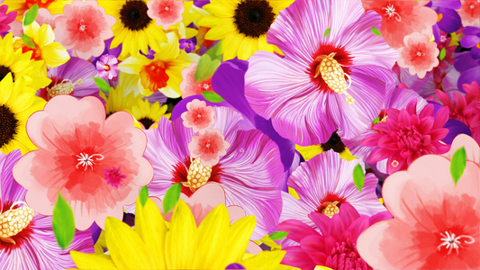 4K炫丽的鲜花背景素材视频