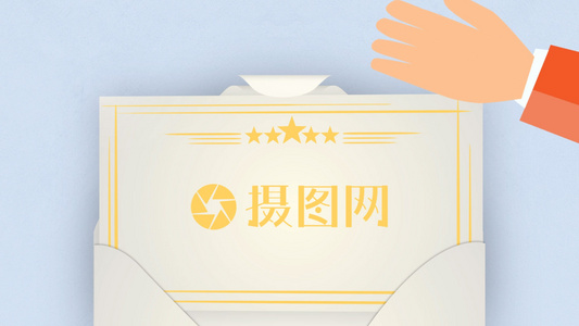 扁平化信封logo动画片头AE模板视频
