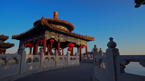 北京北海公园五龙亭的自然风光18秒视频