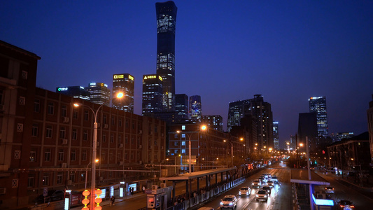 北京国贸中国尊商务建筑群视频