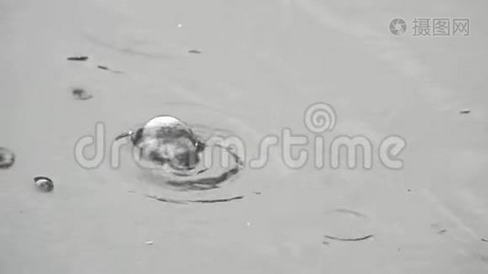 雨中的水面.视频