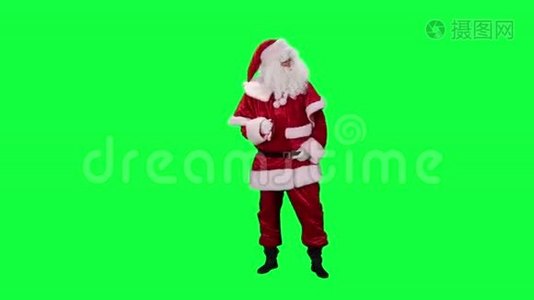 圣诞老人演奏空气吉他色度键（绿色屏幕）视频