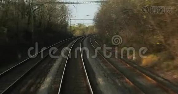 铁路旅行后景.视频