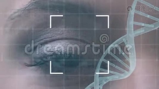在背景中用眼睛转动DNA链视频
