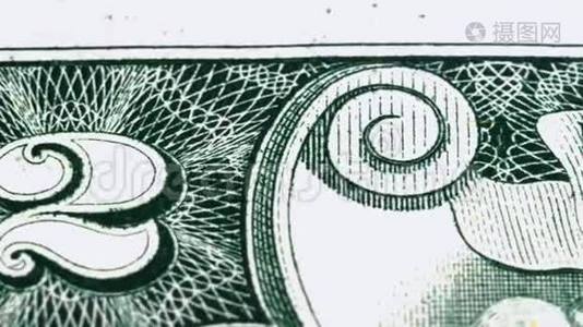 滑动视频的两美元纸币，显示美利坚合众国文本。视频