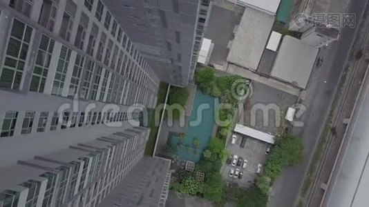 泰国曼谷的Asoke和Petchaburi空中镜头视频