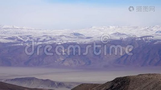 内华达山脉在雪中死亡谷国家公园视频