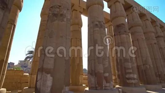 卢克索卢克索神庙，古埃及底比斯。视频