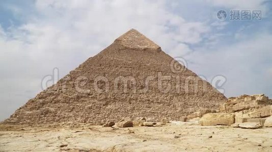 埃及开罗吉萨谷大金字塔的时代视频