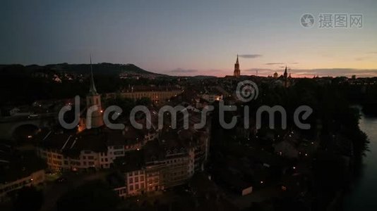 瑞士航空公司伯尔尼2018年6月日落15毫米宽角4K激励2号视频