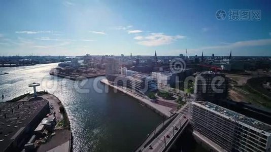 德国汉堡2018年6月晴天15毫米宽角4K激发2探针视频