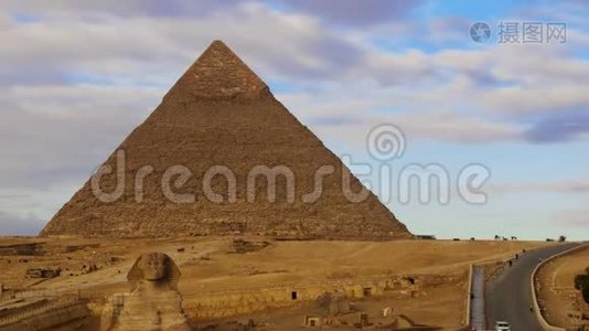 古代狮身人面像和金字塔，埃及的象征视频