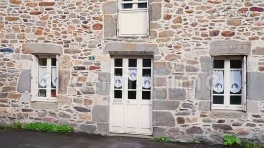 典型的法国布列塔尼石屋立面.视频