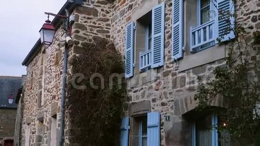 典型的法国布列塔尼石屋立面视频