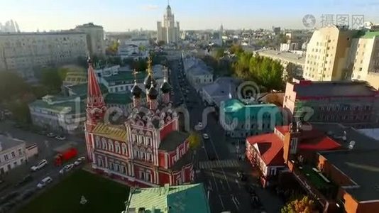 飞越俄罗斯莫斯科塔甘斯卡亚广场视频