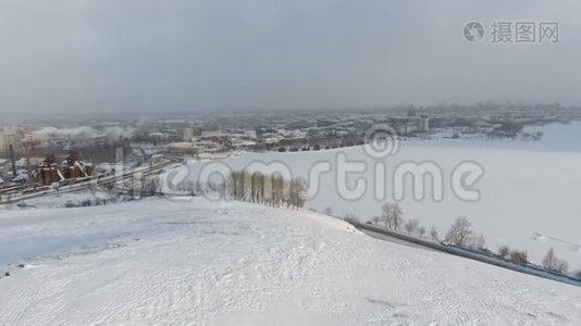 俄罗斯内陆的冬季景观视频