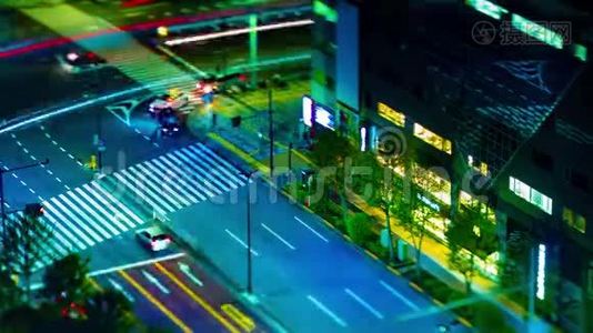 东京市区街道的夜间时间推移视频