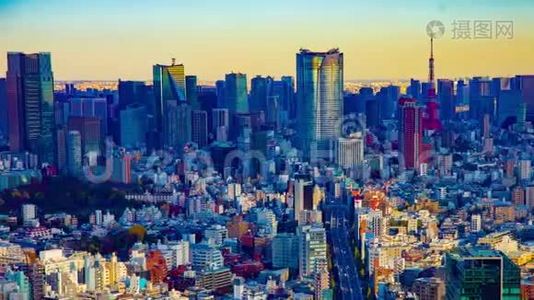 东京城市全景全景的时间推移视频