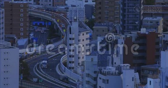 东京市区的一条高速公路高角度远射视频
