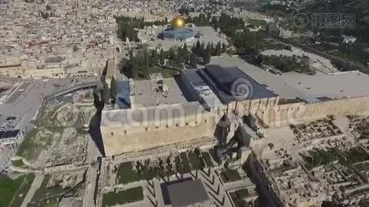 无人驾驶飞机在耶路撒冷圣殿山阿克萨清真寺上空射击以色列犹太穆斯林视频