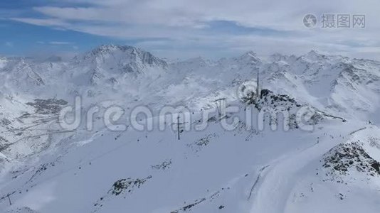 法国弗伦克阿尔卑斯山脉的空中观景台视频