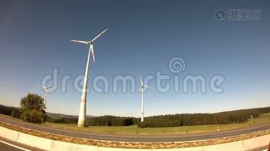 夏季森林风力涡轮机视频
