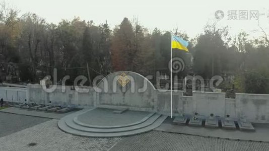 纪念碑乌克兰在利沃夫无人机射击视频