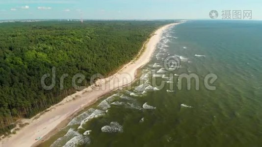 鸟瞰荷兰人`Cap，立陶宛海滨最高的伤疤视频