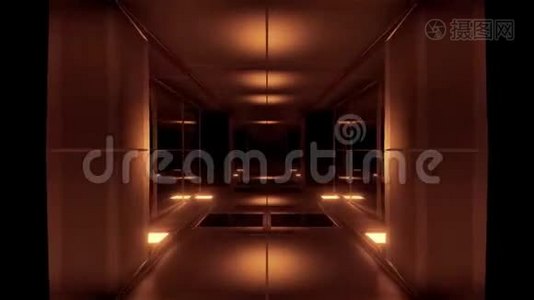 清洁设计未来主义科幻隧道走廊三维插图现场壁纸运动背景俱乐部视频