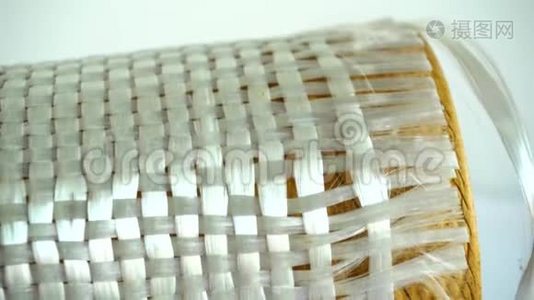 白色玻璃纤维复合材料原料背景视频