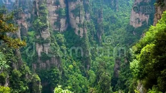 神奇张家界石柱岩公园峡谷视频