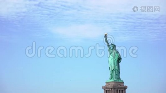 美国纽约市的自由女神像。视频