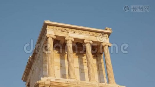 希腊雅典雅典的雅典娜尼克神庙被枪杀视频