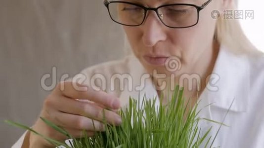 研究绿色植物的生物化学家，研究有机蔬菜的植物学家。视频