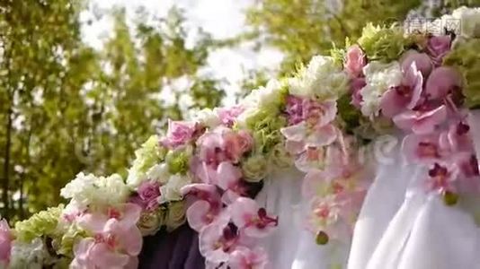 婚礼拱门，装饰，仪式，鲜花视频