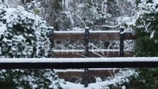 在暴风雪中落下的雪视频