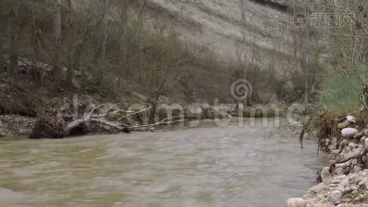 飓风暴雨后河水泛滥视频